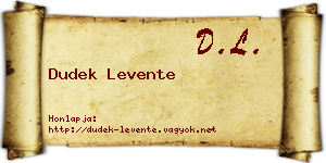 Dudek Levente névjegykártya